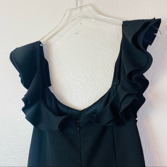 Lulu’s Tier Ruffle Flounce Front Black Cocktail Dress Size L - Picture 4 of 9